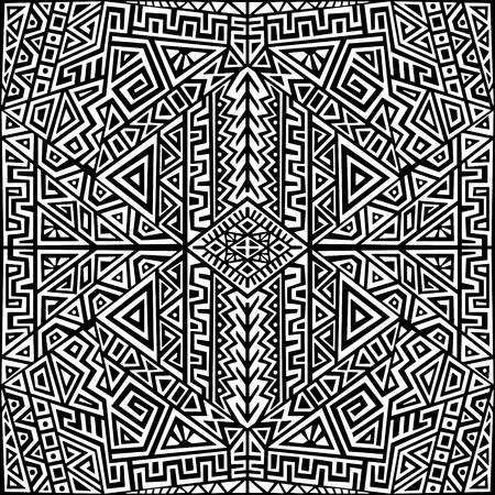 Creative Ethnic Style Square Seamless Pattern. Unique geometric vector swatch. Perfect for screen...