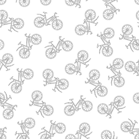 Vector seamless pattern with bicycle. Perfect for site backdrop, screen background, surface design and other endless fill.のイラスト素材