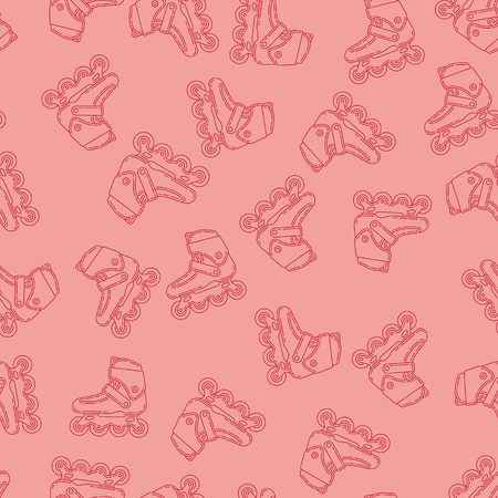 Vector seamless pattern with roller skates. Perfect for site backdrop, screen background, surface design and other endless fill.のイラスト素材