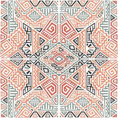 Creative Ethnic Style Square Seamless Pattern. Unique geometric vector swatch. Perfect for screen...