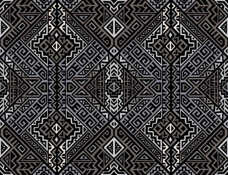 Simmetric seamless pattern in ethnic style. Tribal geometric ornament, perfect for textile design,...