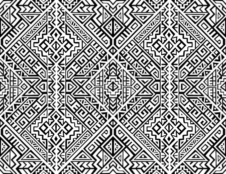 Simmetric seamless pattern in ethnic style. Tribal geometric ornament, perfect for textile design,...