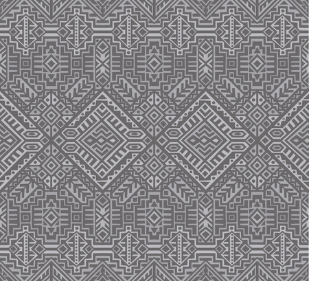 Simmetric seamless pattern in ethnic style. Tribal geometric ornament, perfect for textile design,...