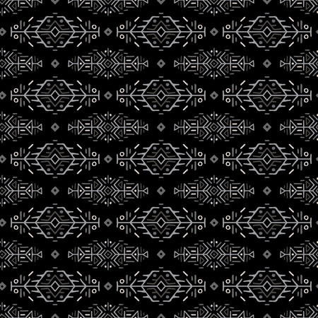 Vector Seamless Pattern in Ethnic Style. Trendy hand drawn boho tile. Creative tribal endless...