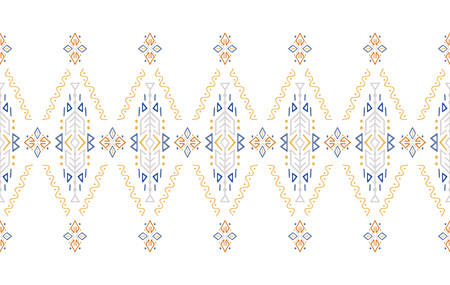 African ornament seamless stripe pattern. Polynesian decorative border. Aztec Peru Mexican...