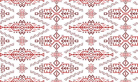 Vector Seamless Pattern in Ethnic Style. Trendy hand drawn boho tile. Creative tribal endless...
