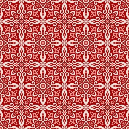 Ethnic style vector seamless pattern. Azulejos ceramic tile design. Talavera tracery motif. Portuguese, Spanish, Mexican, Brazilian folklore ornament.のイラスト素材