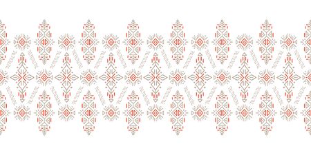 African ornament seamless stripe pattern. Polynesian decorative border. Aztec Peru Mexican...