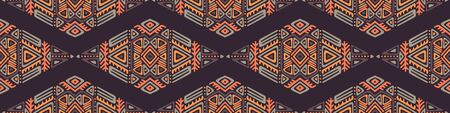 Seamless Pattern in Ethnic Style. Trendy hand drawn boho tile.