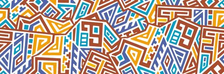 Creative ethnic style vector seamless pattern.のイラスト素材