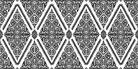 Vector Seamless Pattern in Ethnic Style. Trendy hand drawn boho tile. Creative tribal endless...
