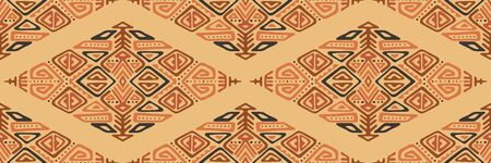 Vector Seamless Pattern in Ethnic Style. Trendy hand drawn boho tile. Creative tribal endless...