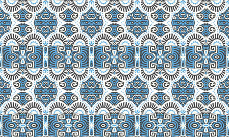 Abstract Ethnic Vector Seamless Pattern. Trendy boho tile. African textile design. Scandinavian ornament. Perfect for wallpaper, cloth, wrapping paper and other endless fill.のイラスト素材
