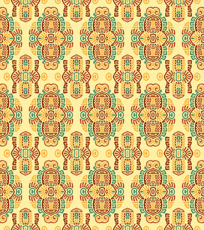 Abstract Ethnic Vector Seamless Pattern. Trendy boho tile. African textile design. Scandinavian ornament. Perfect for wallpaper, cloth, wrapping paper and other endless fill.のイラスト素材