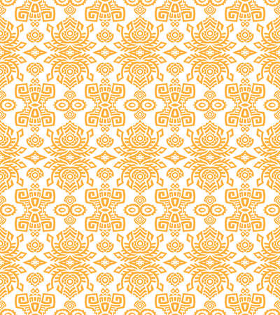 Abstract Ethnic Vector Seamless Pattern. Trendy boho tile. African textile design. Scandinavian ornament. Perfect for wallpaper, cloth, wrapping paper and other endless fill.のイラスト素材