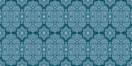 Abstract Ethnic Vector Seamless Pattern. Trendy boho tile. African textile design. Scandinavian ornament. Perfect for wallpaper, cloth, wrapping paper and other endless fill.のイラスト素材