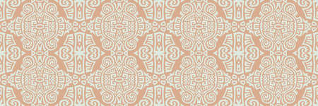 Abstract Ethnic Vector Seamless Pattern. Trendy boho tile. African textile design. Scandinavian ornament. Perfect for wallpaper, cloth, wrapping paper and other endless fill.のイラスト素材