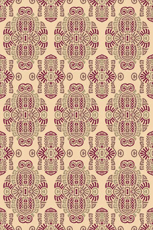 Abstract Ethnic Vector Seamless Pattern. Trendy boho tile. African textile design. Scandinavian ornament. Perfect for wallpaper, cloth, wrapping paper and other endless fill.のイラスト素材