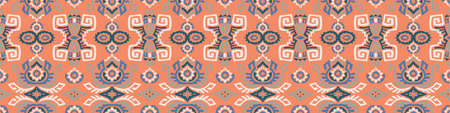 Abstract Ethnic Vector Seamless Pattern. Trendy boho tile. African textile design. Scandinavian ornament. Perfect for wallpaper, cloth, wrapping paper and other endless fill.のイラスト素材