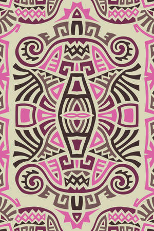 Abstract Ethnic Vector Seamless Pattern. Trendy boho tile. African textile design. Scandinavian ornament. Perfect for wallpaper, cloth, wrapping paper and other endless fill.のイラスト素材