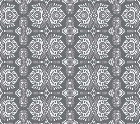 Abstract Ethnic Vector Seamless Pattern. Trendy boho tile. African textile design. Scandinavian ornament. Perfect for wallpaper, cloth, wrapping paper and other endless fill.のイラスト素材
