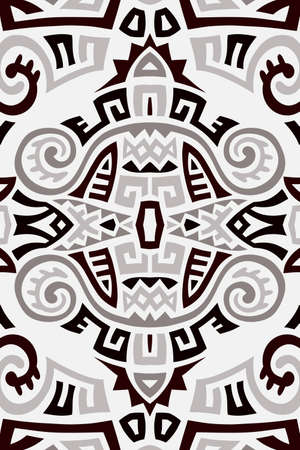 Abstract Ethnic Vector Seamless Pattern. Trendy boho tile. African textile design. Scandinavian ornament. Perfect for wallpaper, cloth, wrapping paper and other endless fill.のイラスト素材