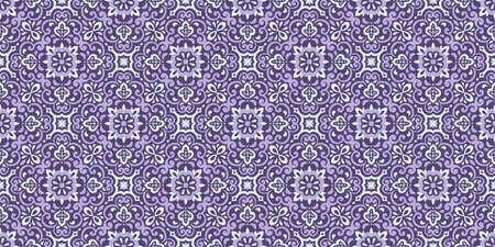 Azulejos ceramic tile design. Talavera tracery motif. Unique creative endless fill swatch. Portuguese, Spanish, Mexican, Brazilian folklore ornament. Ethnic style vector hand drawn seamless pattern.のイラスト素材