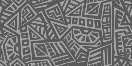 Unique Geometric Vector Seamless Pattern made in ethnic style. Aztec textile print. African traditional design. Creative boho pattern. Perfect for site backgrounds, wrapping paper and fabric design.のイラスト素材
