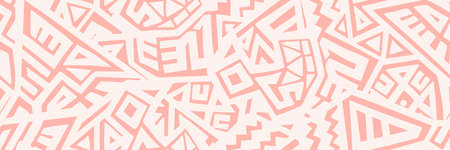 Unique Geometric Vector Seamless Pattern made in ethnic style. Aztec textile print. African traditional design. Creative boho pattern. Perfect for site backgrounds, wrapping paper and fabric design.のイラスト素材