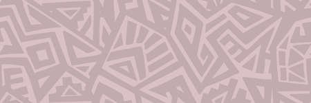 Unique Geometric Vector Seamless Pattern made in ethnic style. Aztec textile print. African traditional design. Creative boho pattern. Perfect for site backgrounds, wrapping paper and fabric design.のイラスト素材