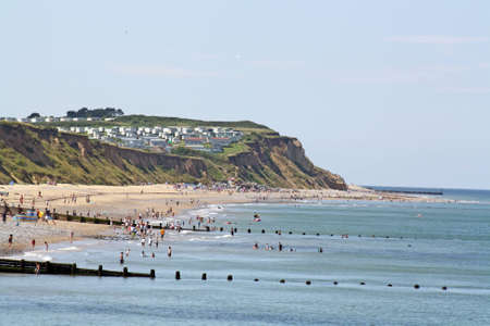 cromer beach on a sunny dayの写真素材