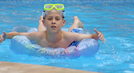 teenage boy in the pool