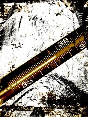 Grungy background - Celsius thermometerの写真素材