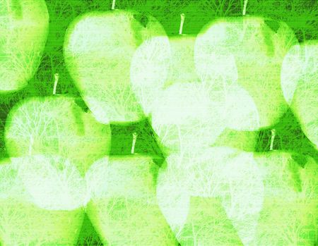 Green background - applesの写真素材