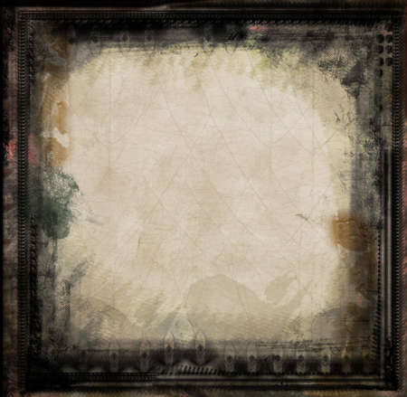 Computer designed grunge border and aged textured backgroundの写真素材