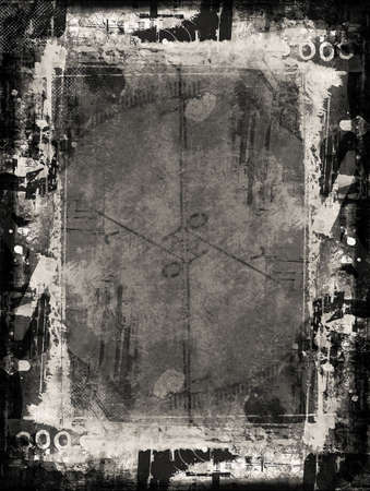 Computer designed grunge border and aged textured backgroundの写真素材