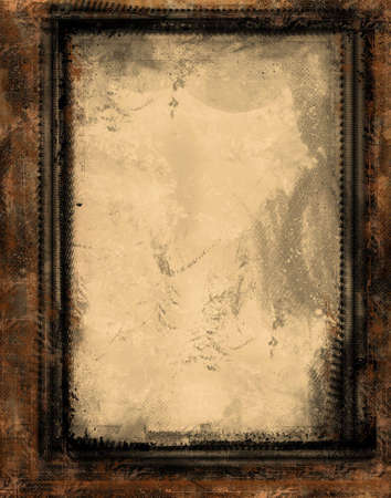 Computer designed grunge border and aged paper backgroundの写真素材