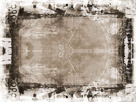 Computer designed grunge border and aged textured backgroundの写真素材