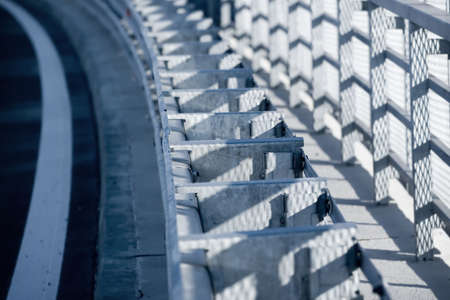 Metal fence on the the highwayの写真素材