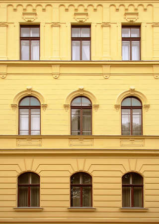 Old yellow building with lot of details