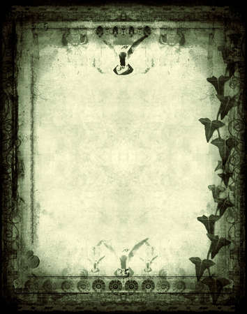 Computer designed highly detailed grunge border and aged textured background with space for your text or imageの写真素材