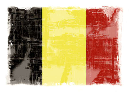 Computer designed highly detailed grunge illustration - Flag of Belgiumの写真素材