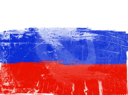 Computer designed highly detailed grunge illustration - Flag of Russiaの写真素材