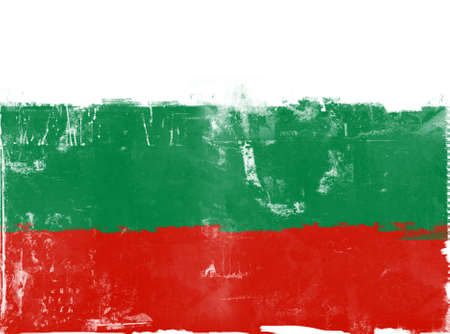 Computer designed highly detailed grunge illustration - Flag of Bulgariaの写真素材