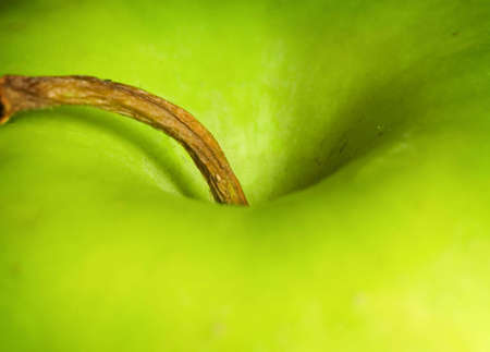 Fresh green apple macro with shallow DOF の写真素材