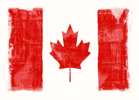 Computer designed highly detailed grunge illustration - Flag of Canadaの写真素材