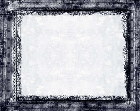 Computer designed highly detailed  border and aged textured background with space for your text or image. Nice grunge layer for your projects.の写真素材