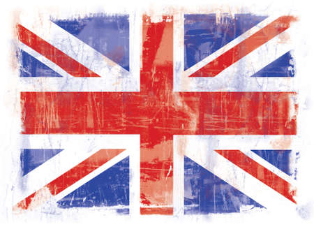Highly detailed grunge illustration of the flag of Great Britainの写真素材