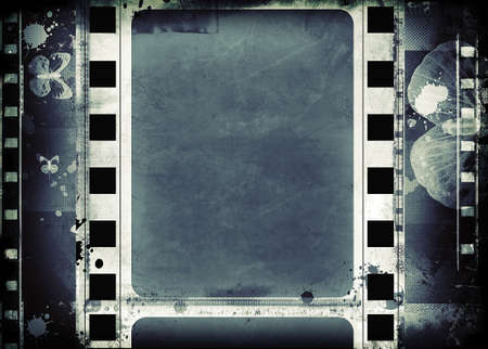 Computer designed high resolution grunge film frame with space for your text or image. Great grunge layer for your projectsの写真素材