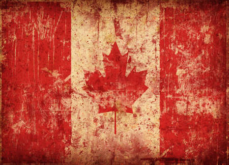 Computer designed highly detailed grunge illustration - Flag of Canadaの写真素材